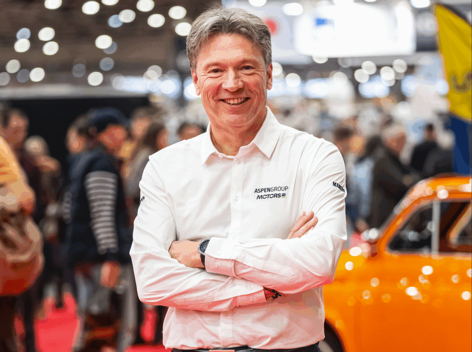 Christophe Blanc pose à Époqu'Auto 2025
