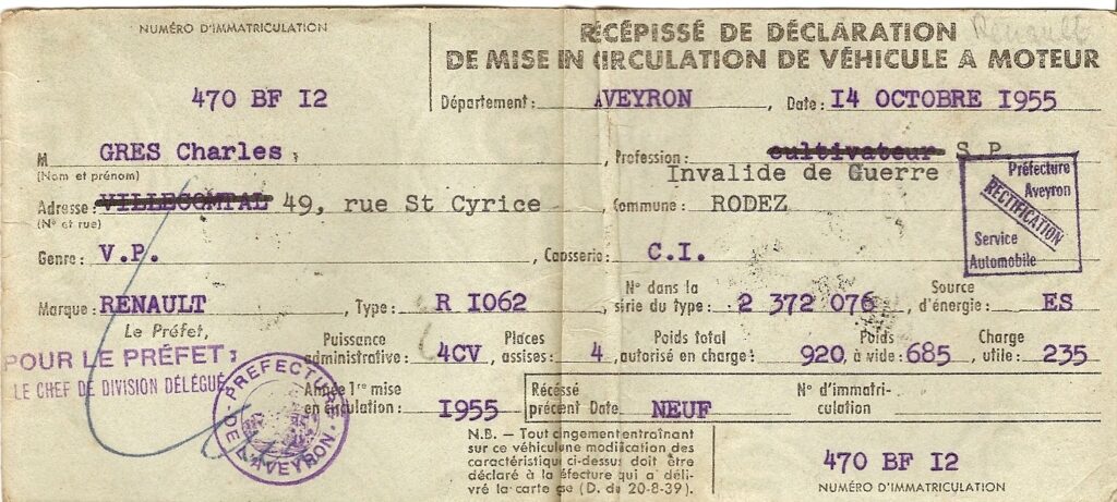 Exemple de récépissé