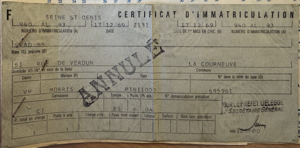 certificat de 1969