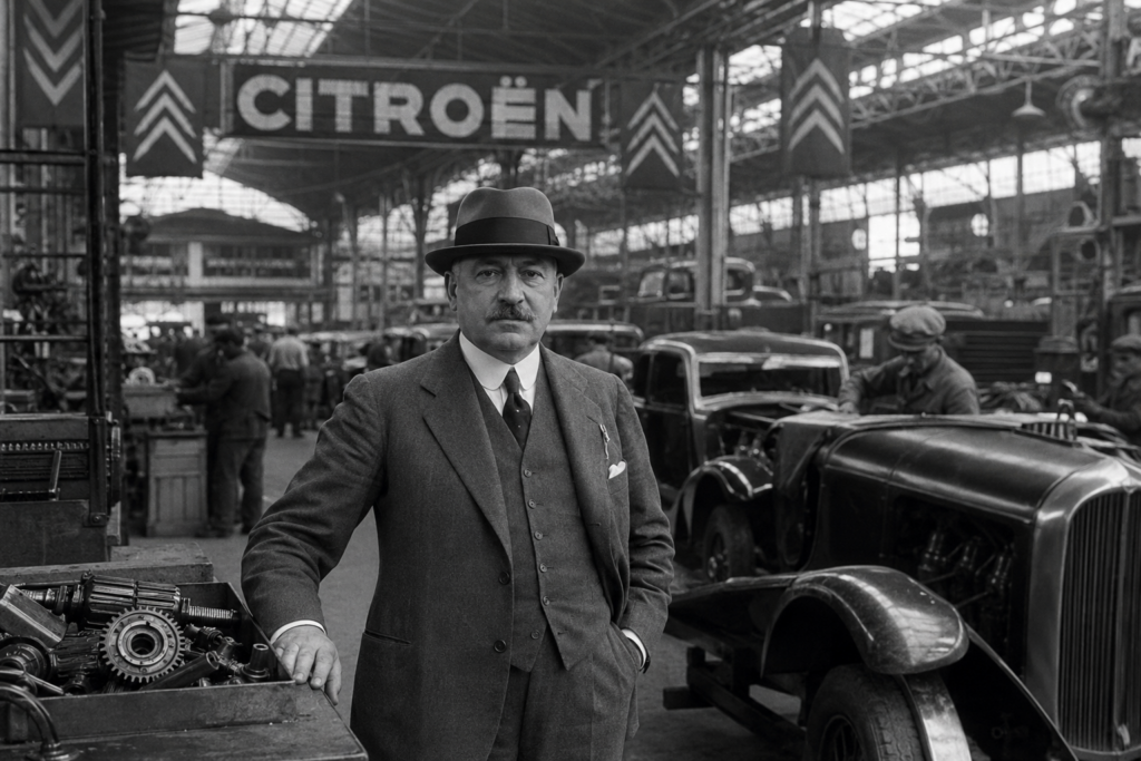 Portrait d'André Citroën dans ses ateliers